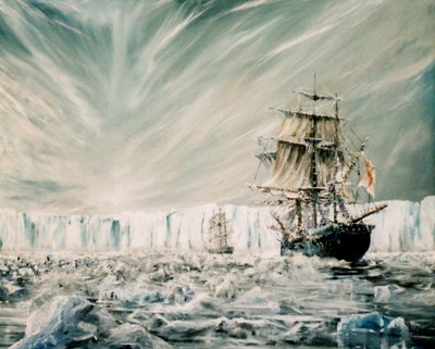James Clark Ross descubre la plataforma de hielo antártica enero 1841 de Vincent Alexander Booth